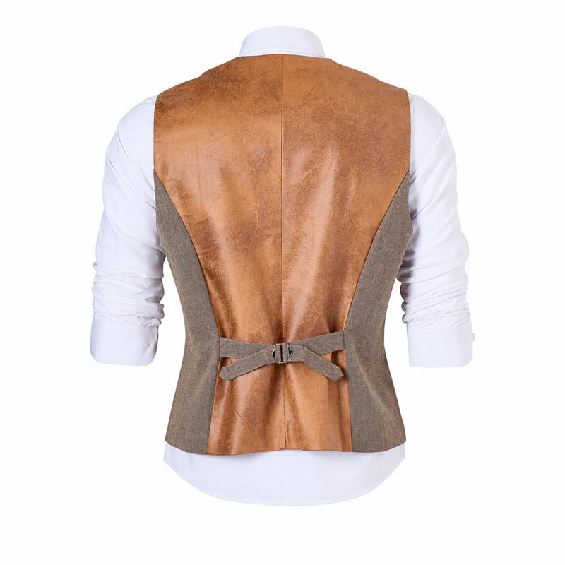 Gilet da uomo casual da completo, stile vintage, con texture, adatto a tutte le stagioni. - image 12