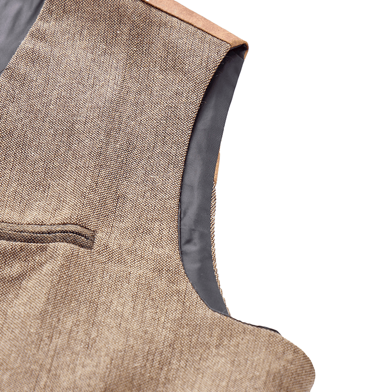 Gilet da uomo casual da completo, stile vintage, con texture, adatto a tutte le stagioni. - image 8