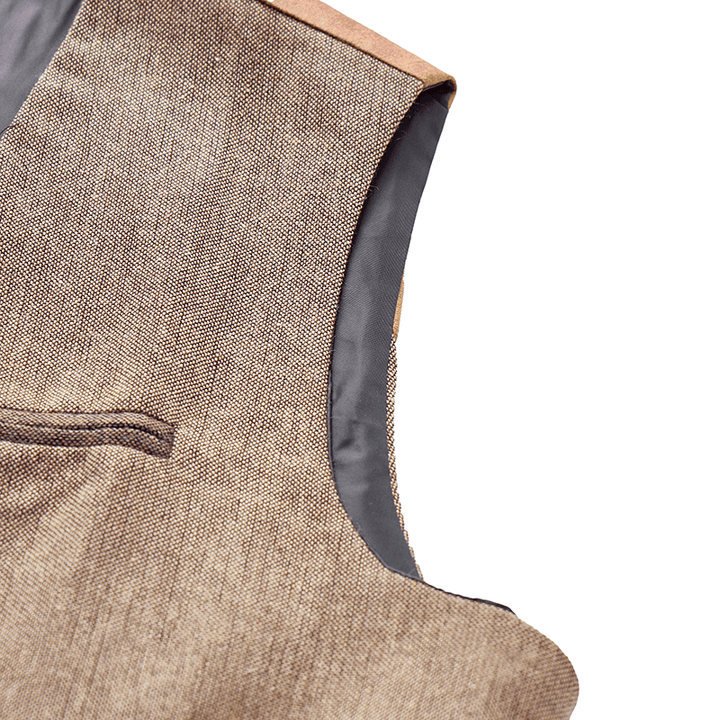 Gilet da uomo casual da completo, stile vintage, con texture, adatto a tutte le stagioni. - image 8