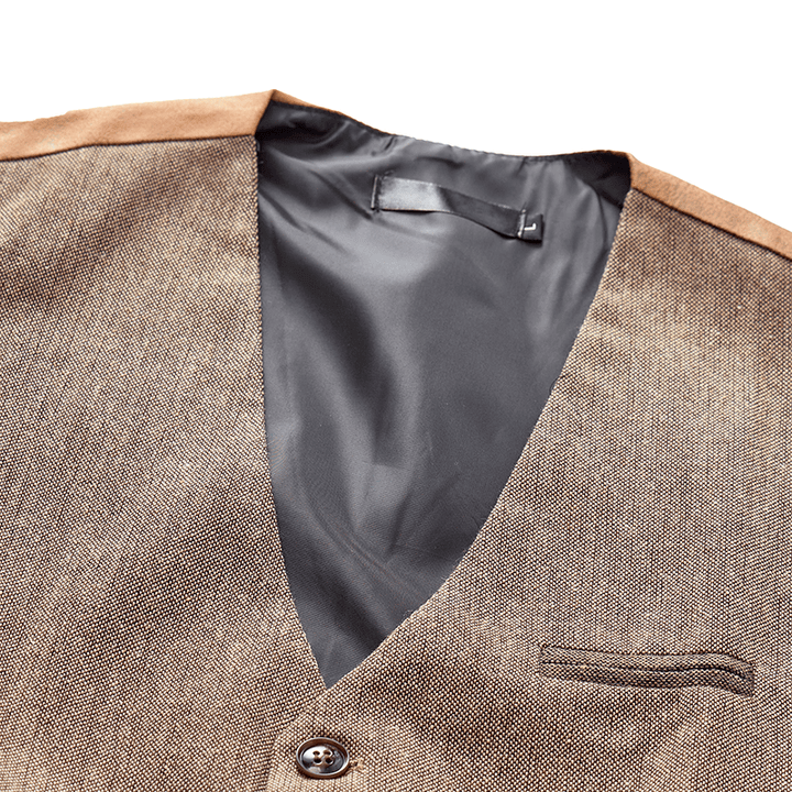 Gilet da uomo casual da completo, stile vintage, con texture, adatto a tutte le stagioni. - image 6