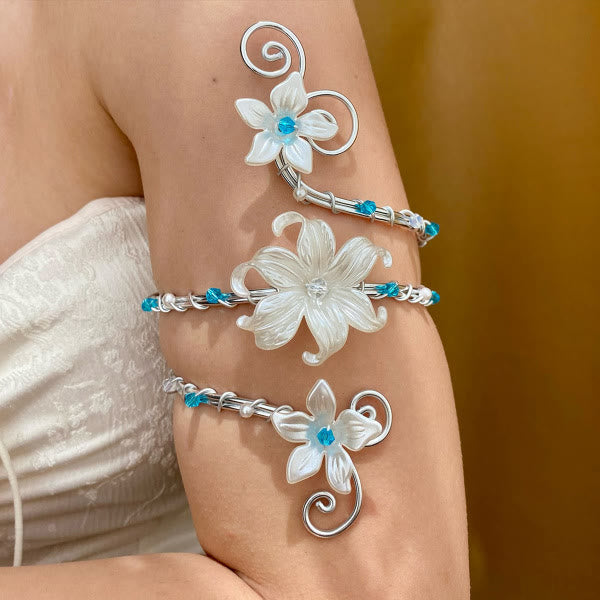 Bracciale con boccioli di perle e fiori eterei e spirali artistiche - Stile n. 7 - image 16