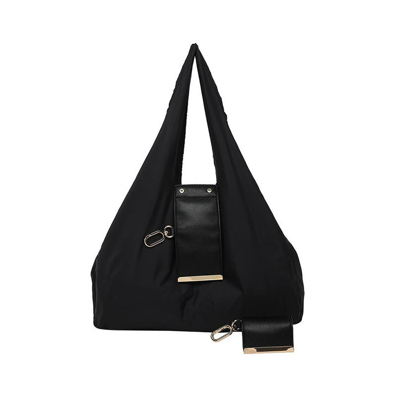 Portachiavi pieghevole in nylon a tracolla con dettagli in pelle - Nero - Piccolo - image 8