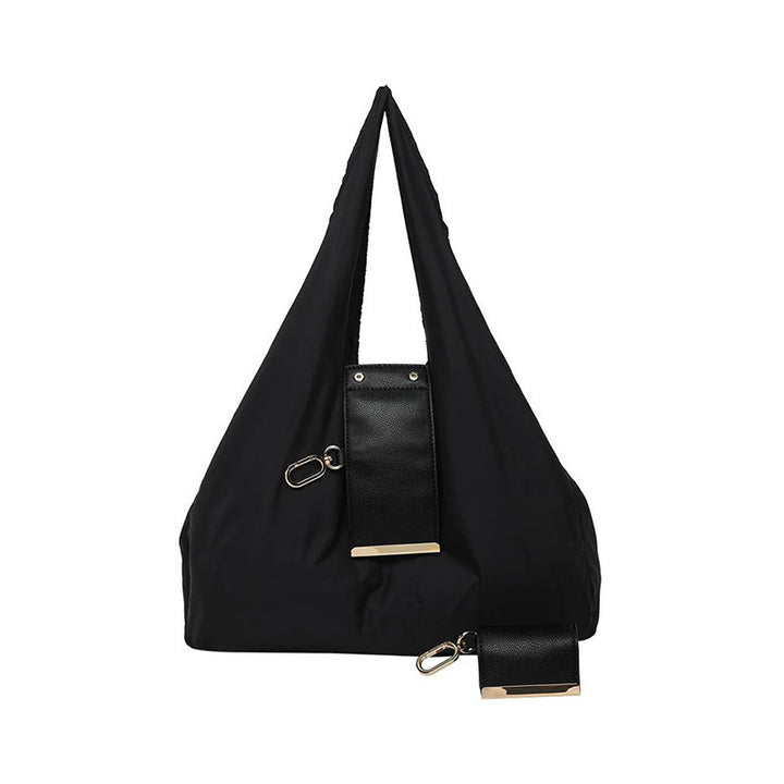 Portachiavi pieghevole in nylon a tracolla con dettagli in pelle - Nero - Piccolo - image 8