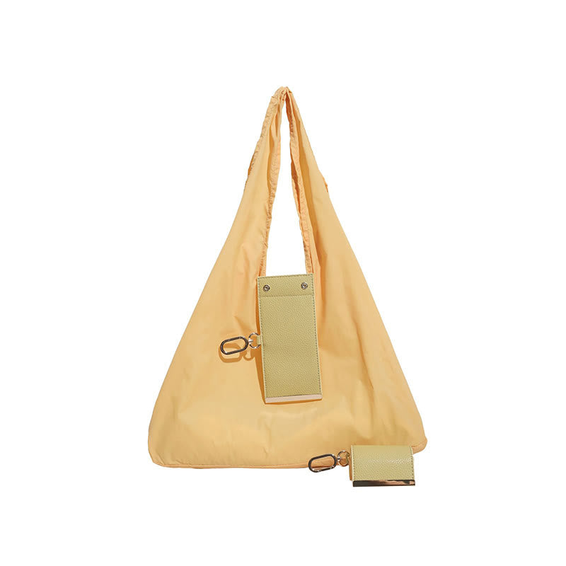 Portachiavi pieghevole in nylon a tracolla con dettagli in pelle - Giallo - Piccolo - image 21