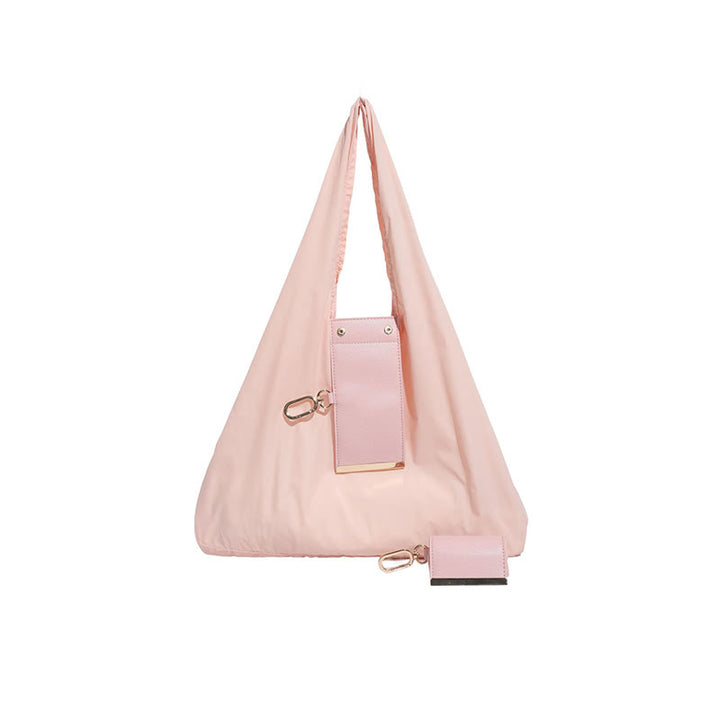 Portachiavi pieghevole in nylon a tracolla con dettagli in pelle - Rosa - Piccolo - image 19