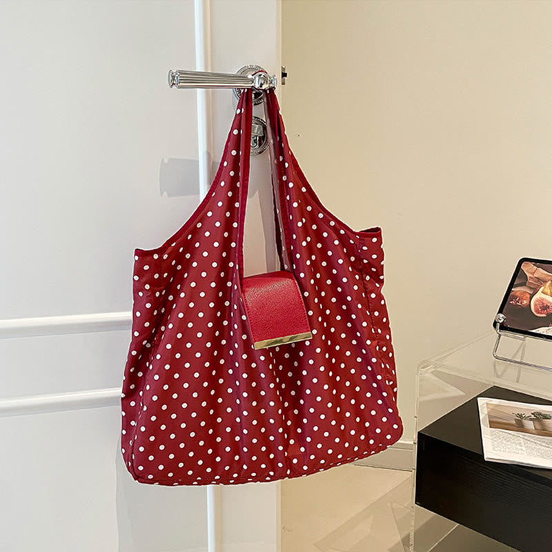 Portachiavi pieghevole in nylon a tracolla con dettagli in pelle - Pois bordeaux - Piccolo - image 31