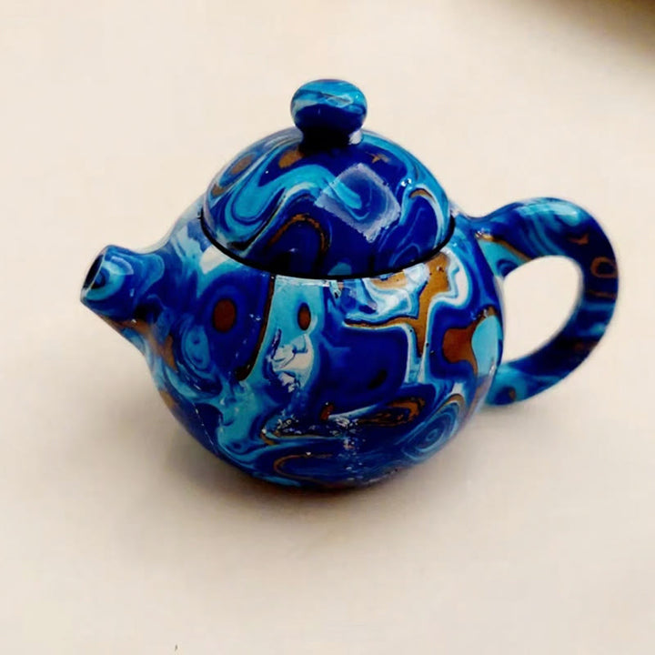 Teiera Heritage Flame in porcellana con accendino a butano rotante - Blu zaffiro - image 5