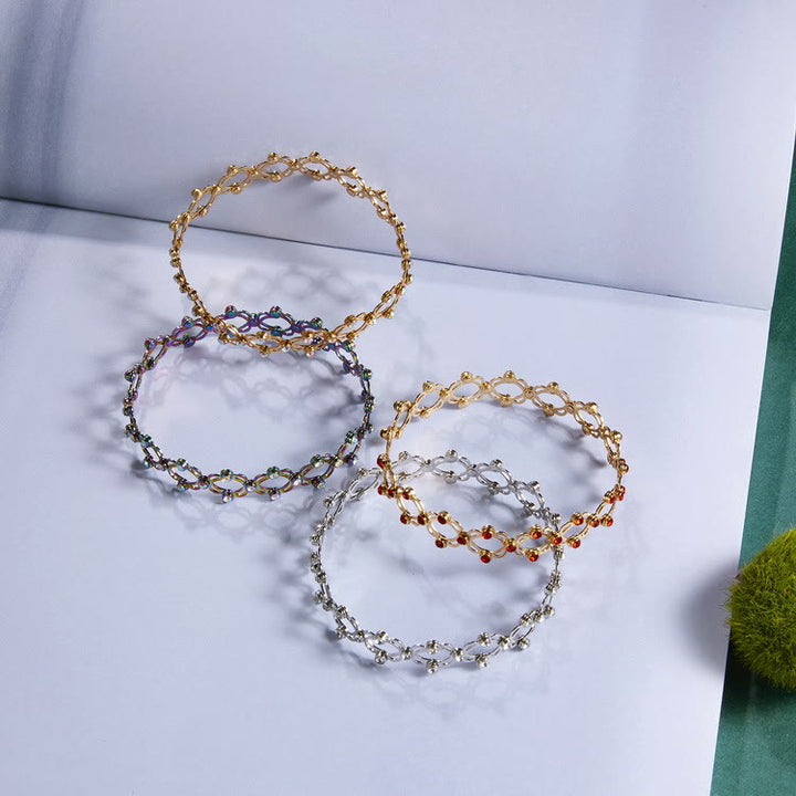 Anello magico convertibile con strass e bracciale pieghevole - image 10