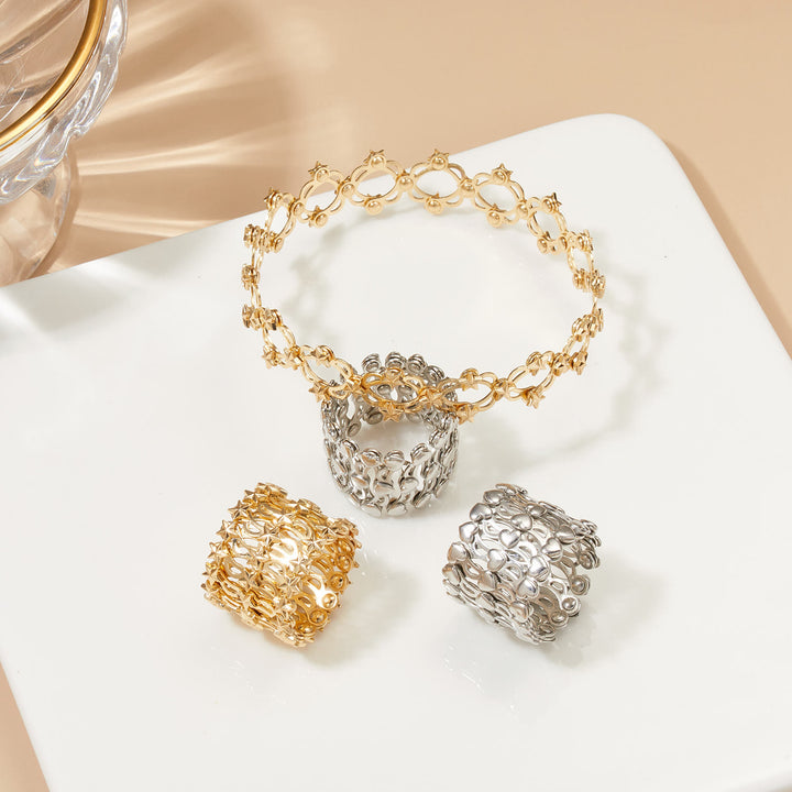 Anello magico convertibile con strass e bracciale pieghevole - image 3