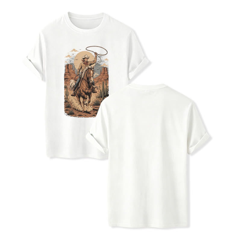 Maglietta con stampa grafica Retro Canyon Cowboy Lasso - Bianco - 2XL - image 5