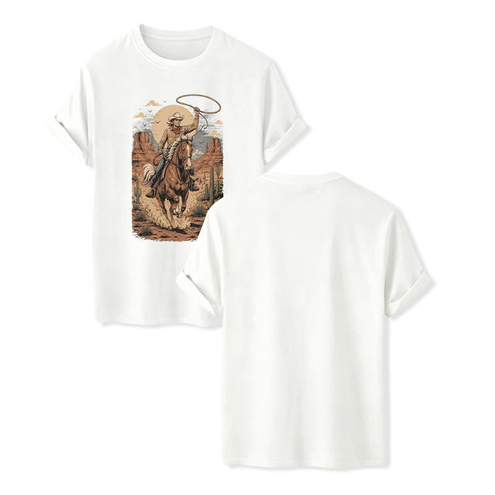 Maglietta con stampa grafica Retro Canyon Cowboy Lasso - Bianco - 2XL - image 5