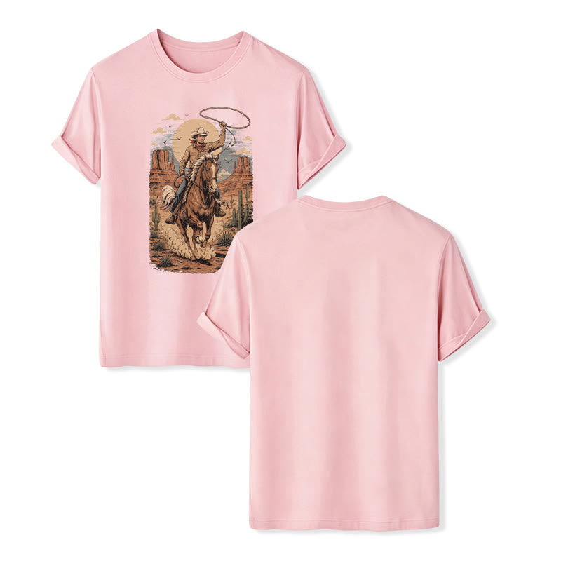 Maglietta con stampa grafica Retro Canyon Cowboy Lasso - Rosa - 2XL - image 7
