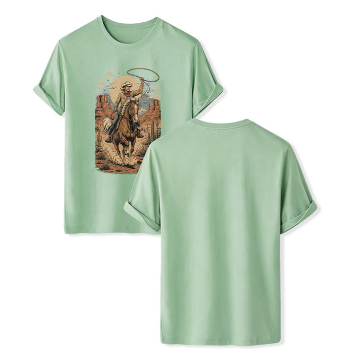 Maglietta con stampa grafica Retro Canyon Cowboy Lasso - Verde - 2XL - image 10