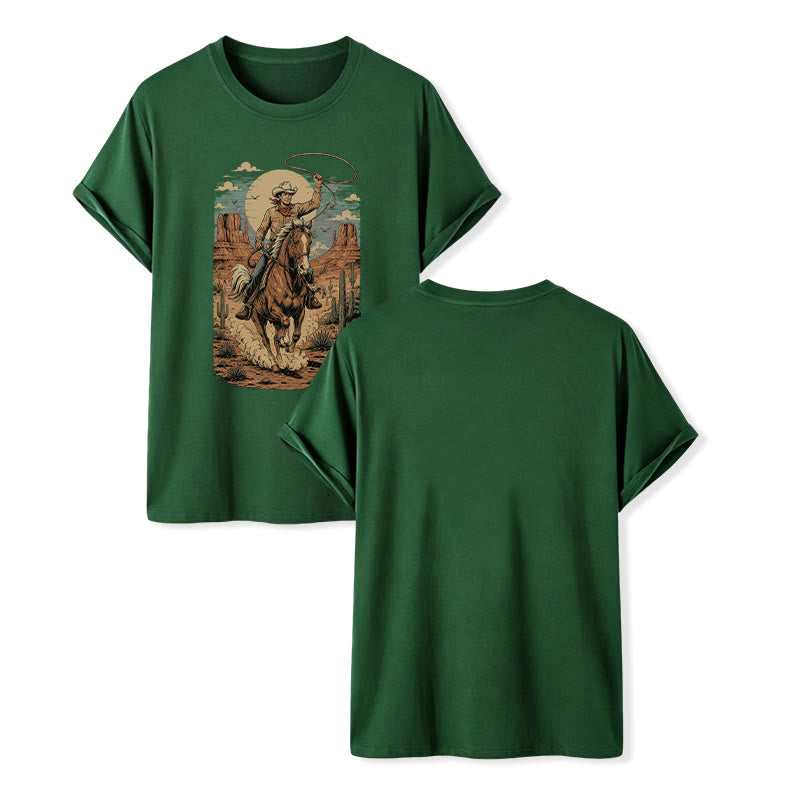 Maglietta con stampa grafica Retro Canyon Cowboy Lasso - Verde scuro - 2XL - image 13