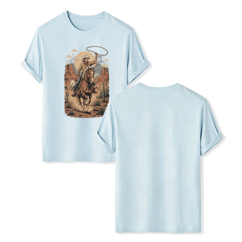 Maglietta con stampa grafica Retro Canyon Cowboy Lasso - Blu - 2XL - image 9