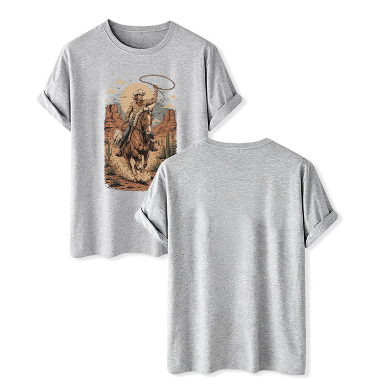 Maglietta con stampa grafica Retro Canyon Cowboy Lasso - Grigio - 2XL - image 8