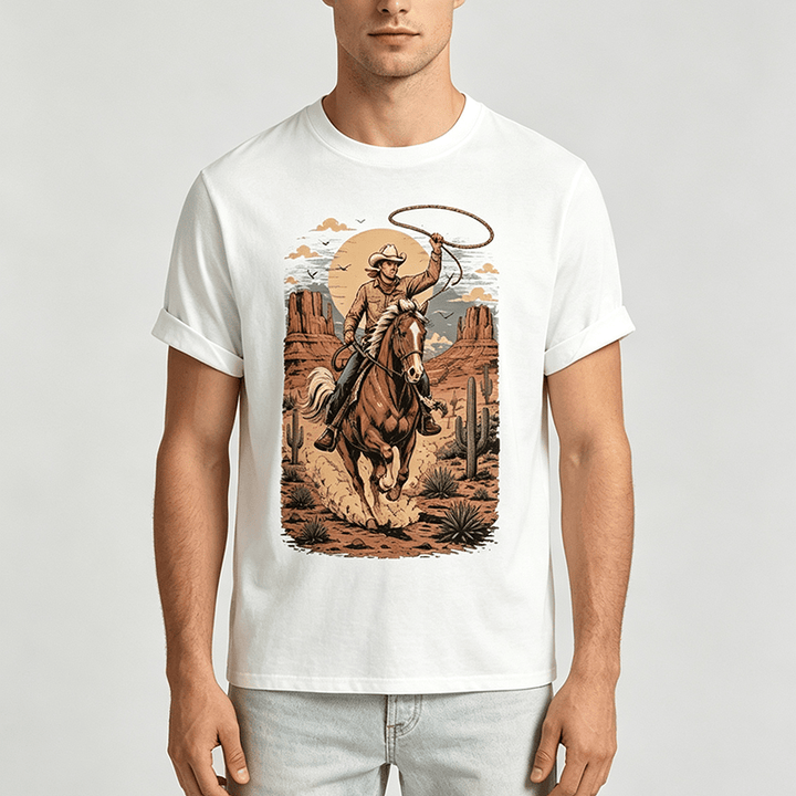 Maglietta con stampa grafica Retro Canyon Cowboy Lasso - image 1