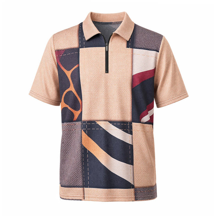Polo con zip e stampa giraffa nei toni della terra - image 9