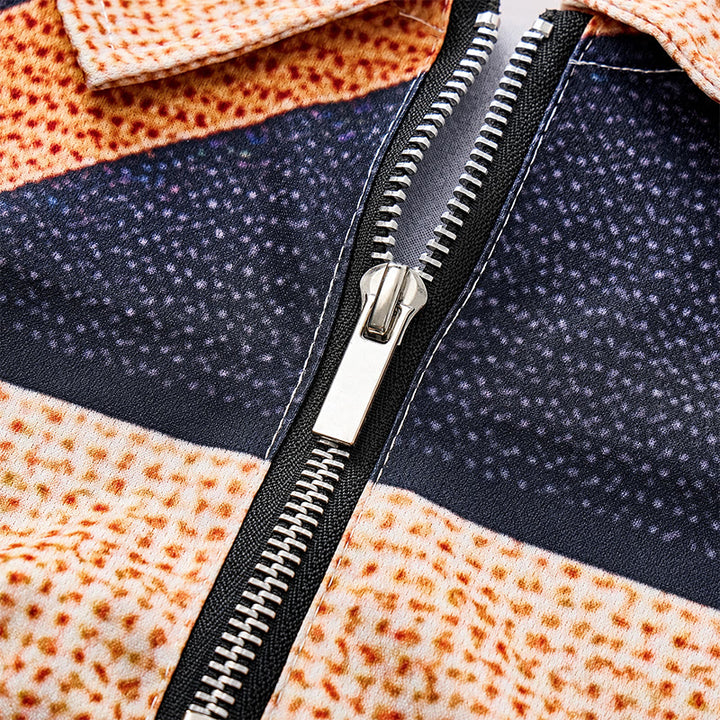 Polo con zip e stampa giraffa nei toni della terra - image 5