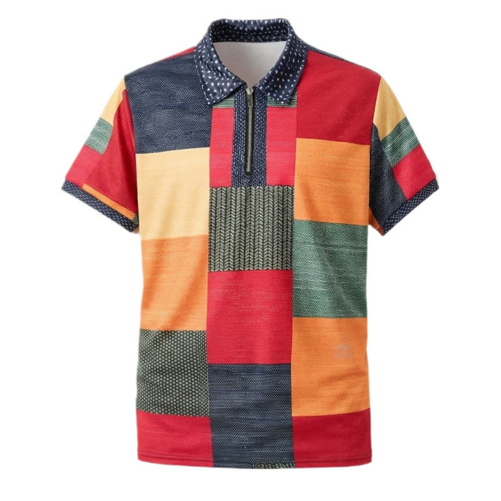 Polo con zip e stampa 3D a contrasto in stile street style - image 9