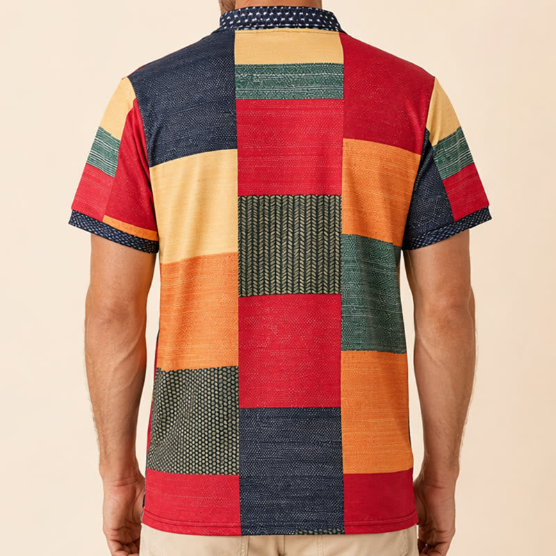 Polo con zip e stampa 3D a contrasto in stile street style - image 2
