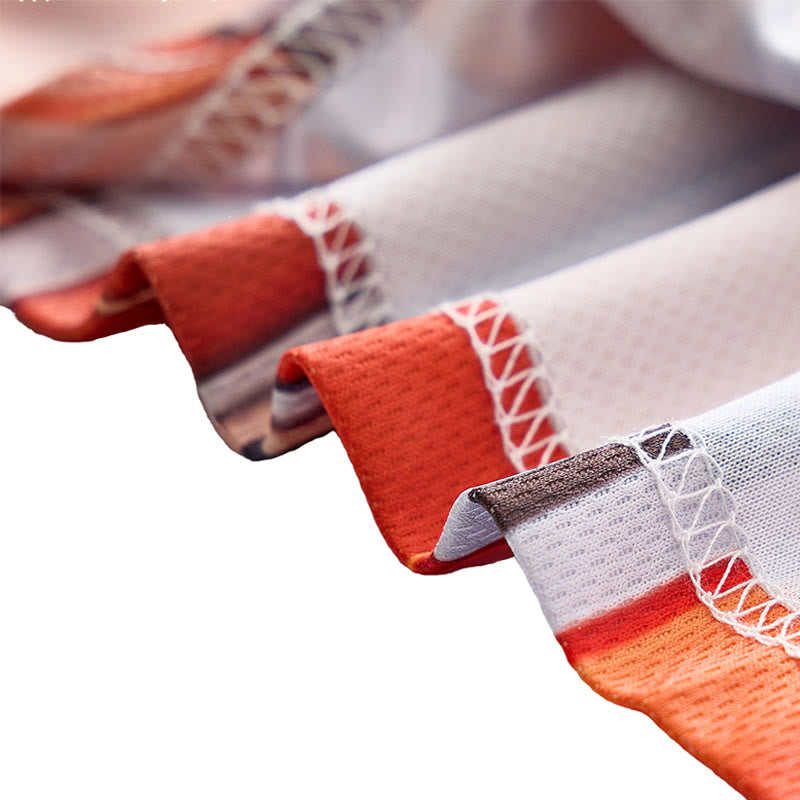 Polo con colletto a zip e stampa 3D a righe floreali. - image 7