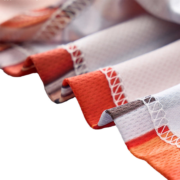 Polo con colletto a zip e stampa 3D a righe floreali. - image 7
