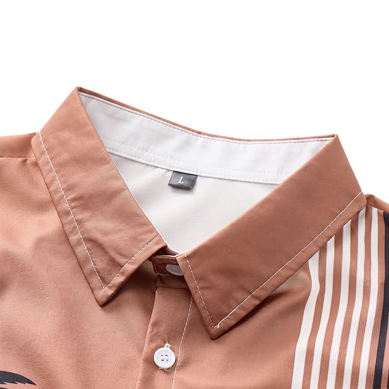 Camicia casual da uomo hawaiana con blocchi di colore e palme - image 4