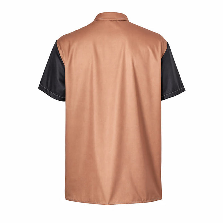 Camicia casual da uomo hawaiana con blocchi di colore e palme - image 10