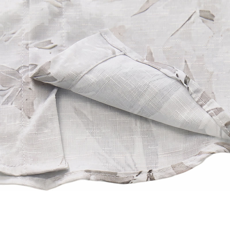 Camicia da uomo vintage grigia con stampa floreale a foglie, leggera e casual. - image 6