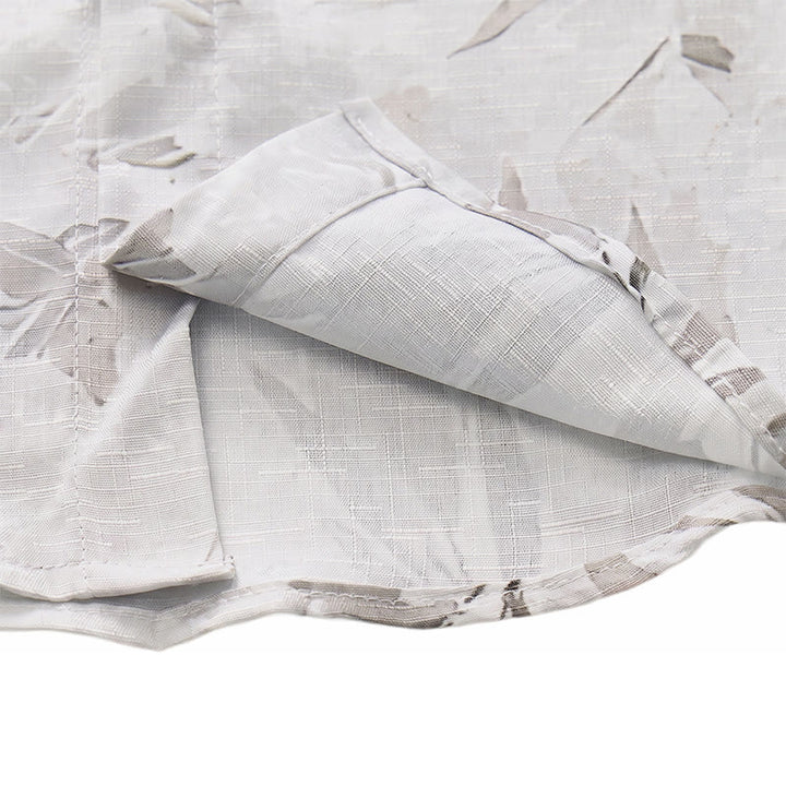 Camicia da uomo vintage grigia con stampa floreale a foglie, leggera e casual. - image 6