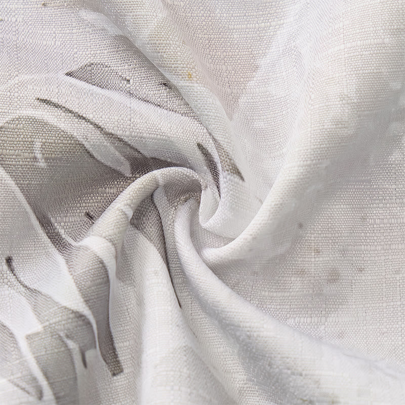Camicia da uomo vintage grigia con stampa floreale a foglie, leggera e casual. - image 5