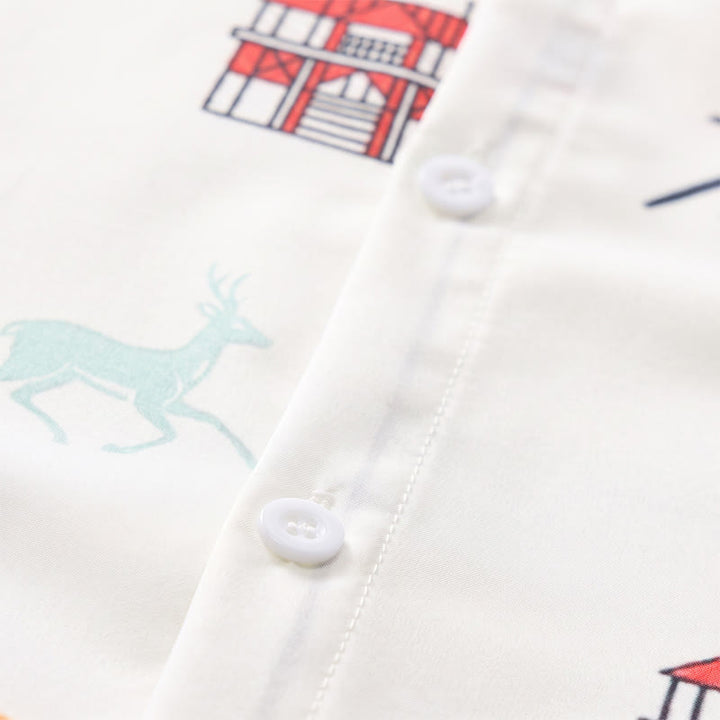 Camicia da uomo a maniche corte estiva hawaiana con stampa a palme e motivo nautico, ideale per cocktail e stile nautico. - image 5