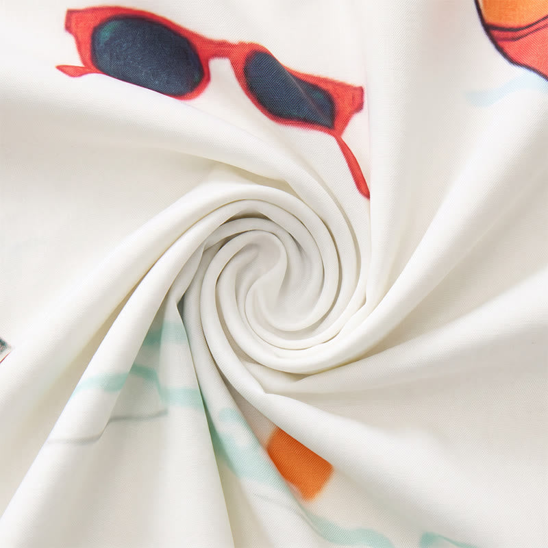 Camicia da uomo a maniche corte estiva hawaiana con stampa a palme e motivo nautico, ideale per cocktail e stile nautico. - image 6