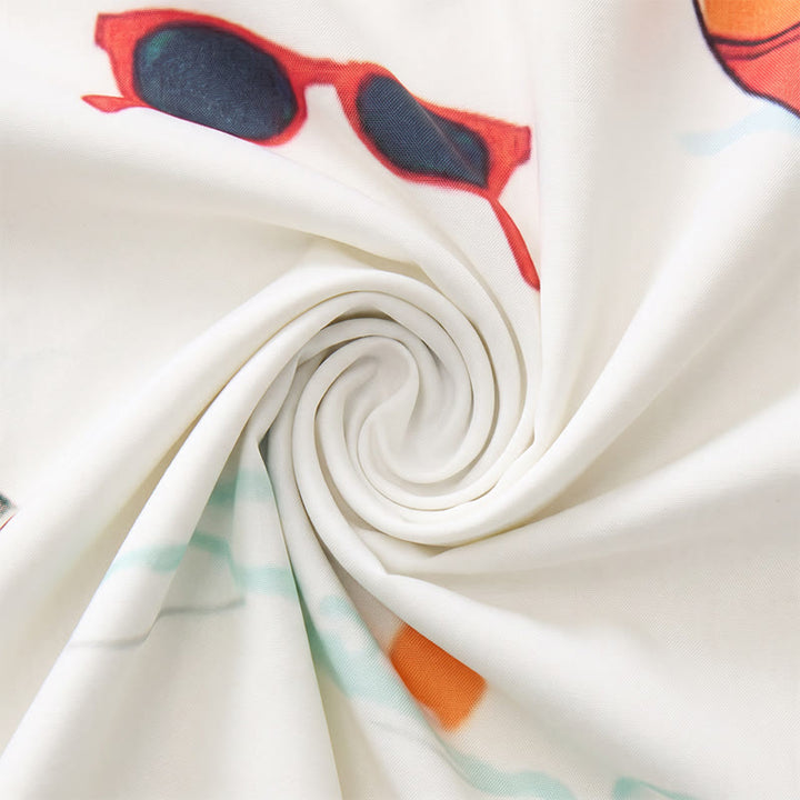 Camicia da uomo a maniche corte estiva hawaiana con stampa a palme e motivo nautico, ideale per cocktail e stile nautico. - image 6