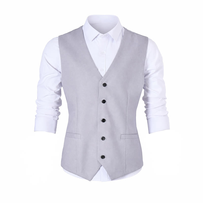 Gilet da cerimonia in lino con scollo a V per testimoni dello sposo, matrimonio in spiaggia - image 12