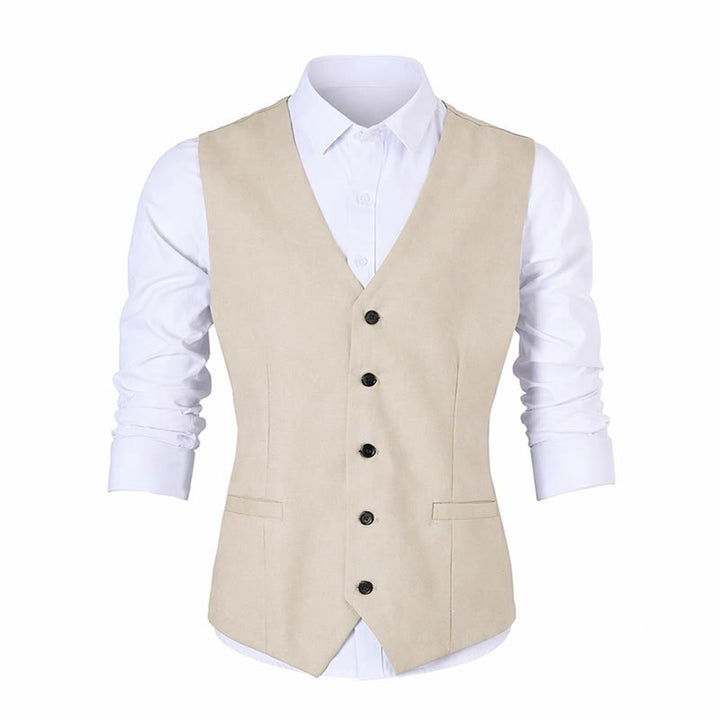 Gilet da cerimonia in lino con scollo a V per testimoni dello sposo, matrimonio in spiaggia - image 14