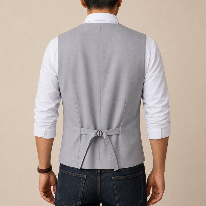 Gilet da cerimonia in lino con scollo a V per testimoni dello sposo, matrimonio in spiaggia - image 2
