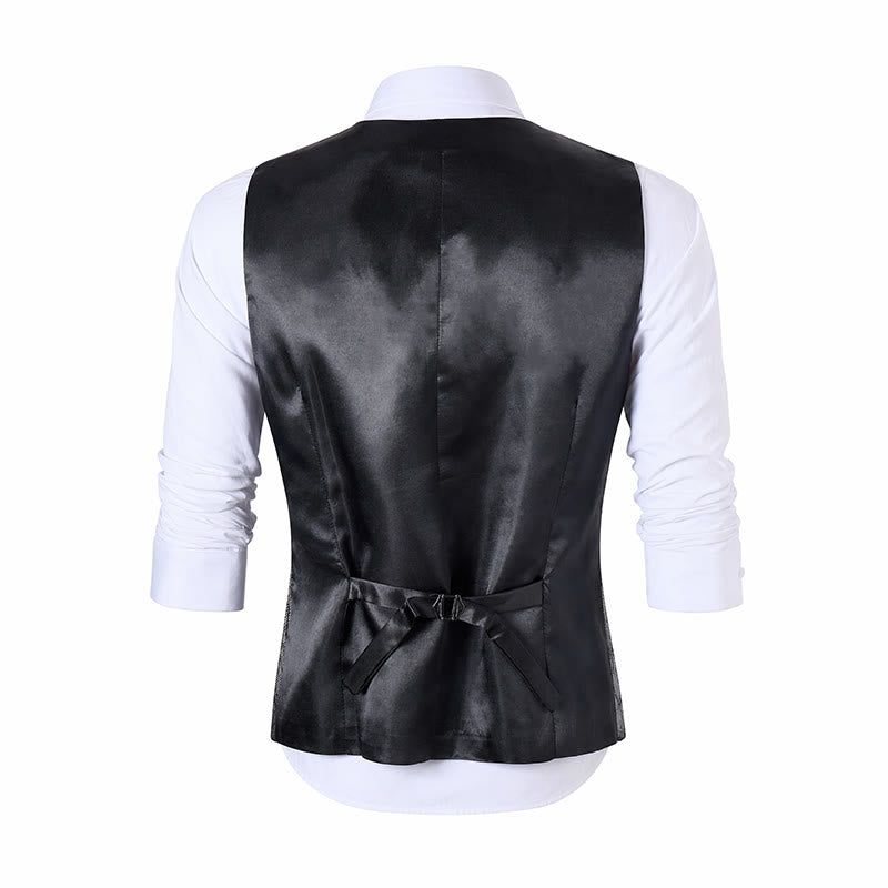 Gilet da completo di lusso con motivo a pelle di serpente in tonalità metallizzate - image 11