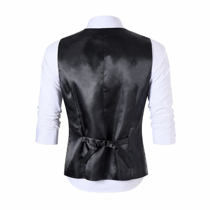 Gilet da completo di lusso con motivo a pelle di serpente in tonalità metallizzate - image 11