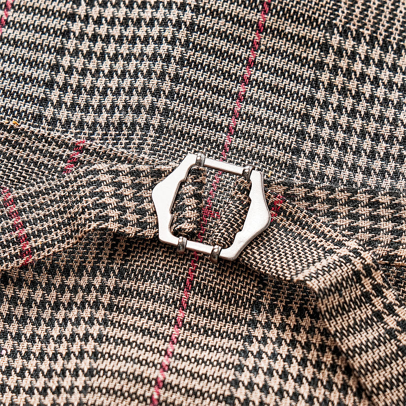 Gilet da completo a quadri con scollo a V in stile vintage Heritage - image 8