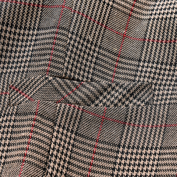 Gilet da completo a quadri con scollo a V in stile vintage Heritage - image 6