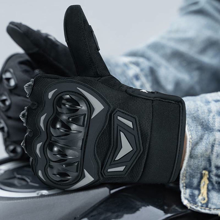 Guanti da moto touchscreen a dita intere con protezione rigida per le nocche. - image 5