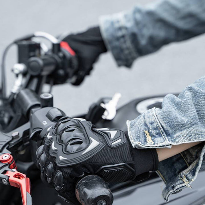 Guanti da moto touchscreen a dita intere con protezione rigida per le nocche. - image 4