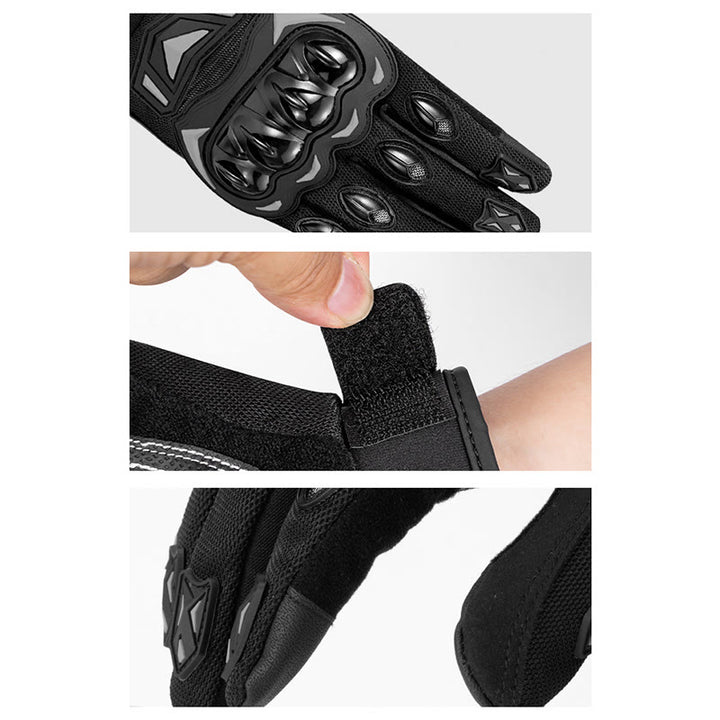 Guanti da moto touchscreen a dita intere con protezione rigida per le nocche. - image 9