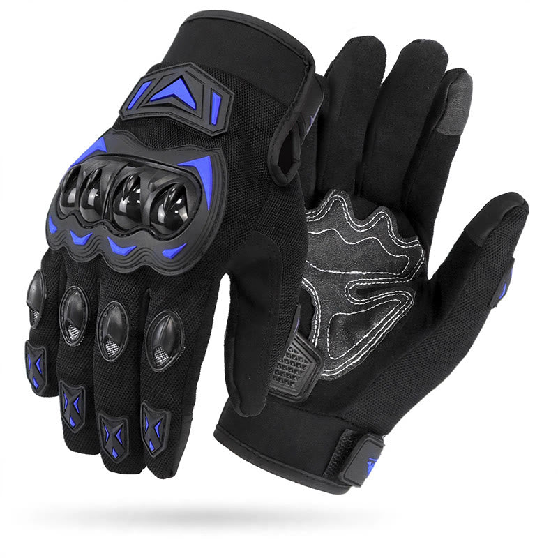 Guanti da moto touchscreen a dita intere con protezione rigida per le nocche. - Blu - XXL - image 0
