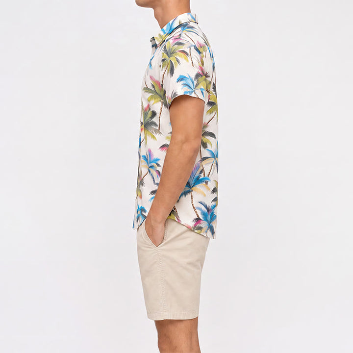 Camicia casual da uomo con stampa di palma da cocco per le vacanze - image 2