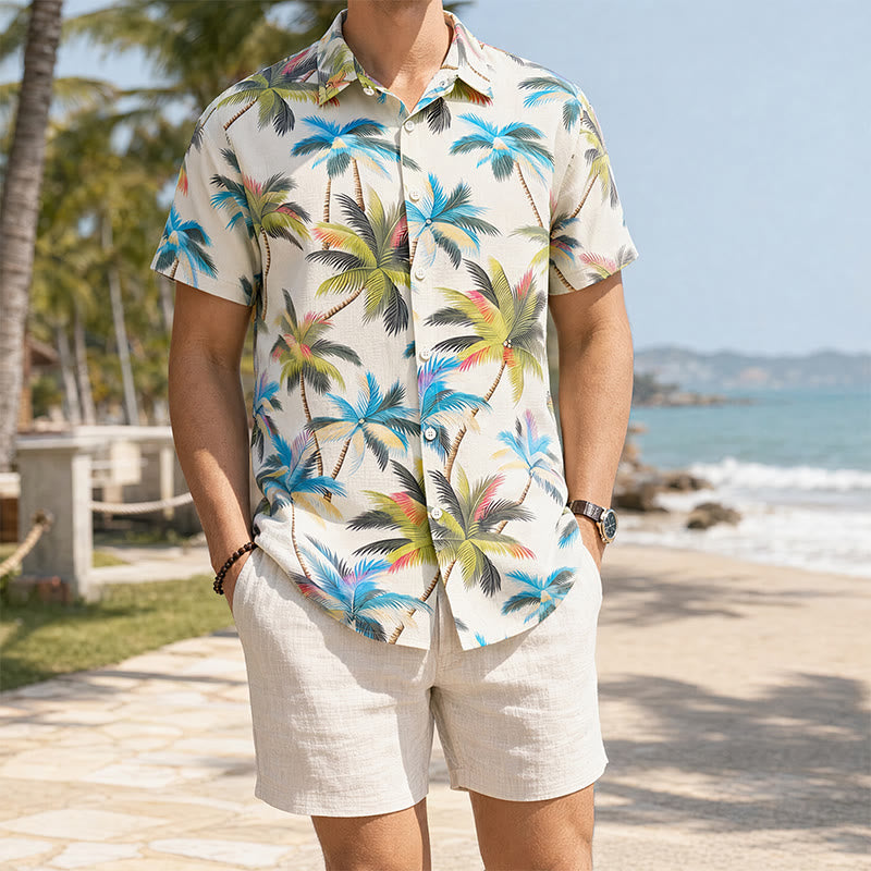 Camicia casual da uomo con stampa di palma da cocco per le vacanze - Stile n. 1 - 4XL - image 0