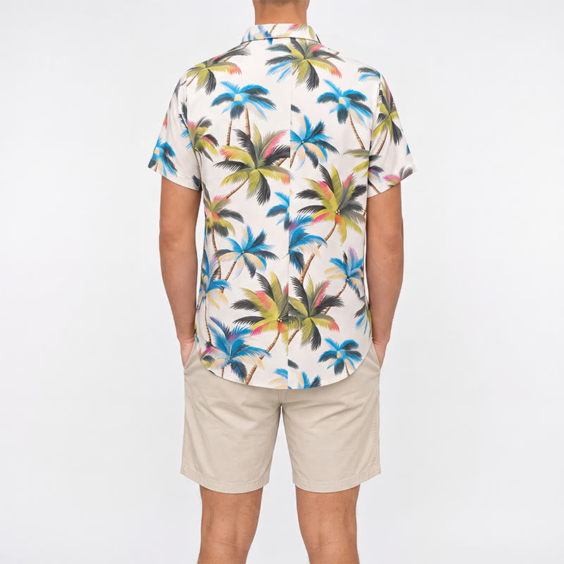 Camicia casual da uomo con stampa di palma da cocco per le vacanze - image 3