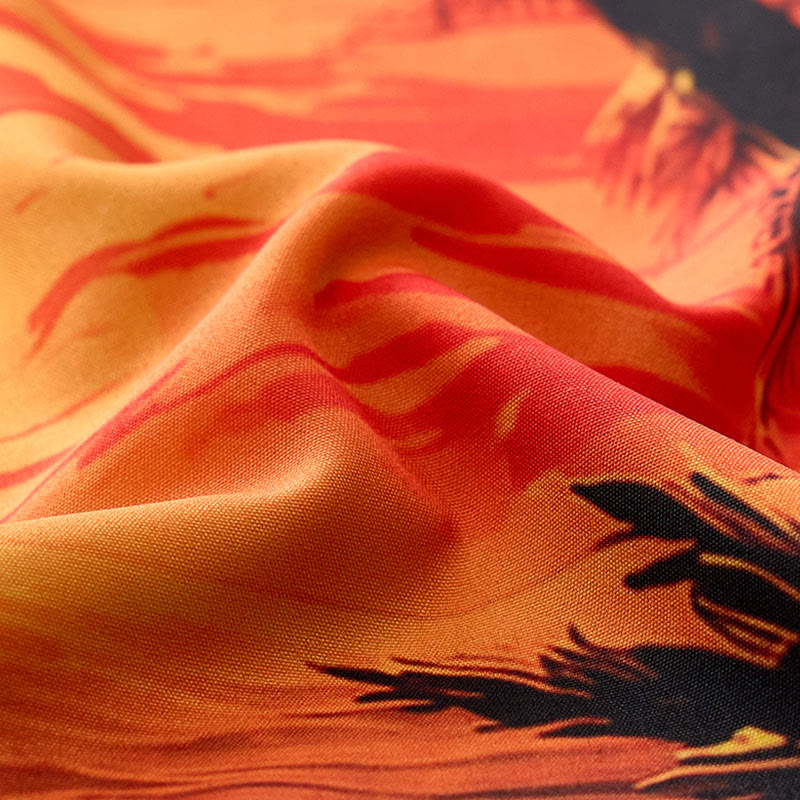 Camicia da uomo estiva con stampa di tramonto sulla spiaggia tropicale. - image 6